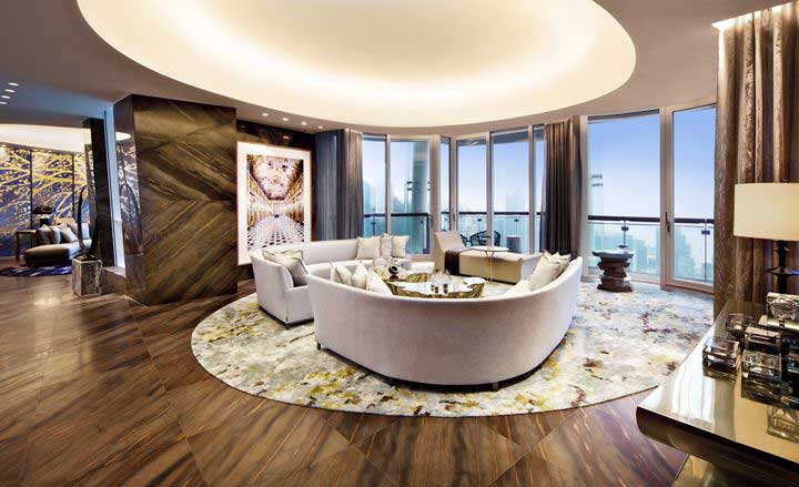 نمایی از یک پذیرایی لوکس